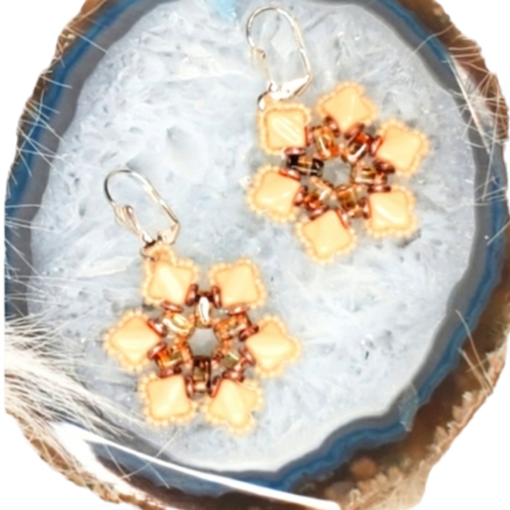 New Hand beaded star earrings